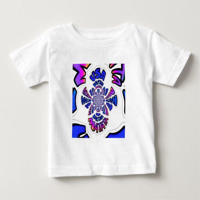 USA Celebration: Lovely Fun Text Dynamic Art Baby T-Shirt (Front)