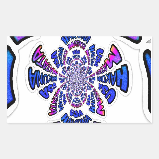 USA Celebration: Lovely Fun Text Dynamic Art Rectangular Sticker (Front)