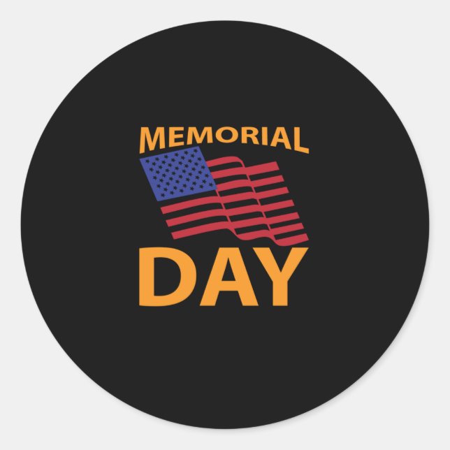USA Celebration Memorial Day Patriotic Classic Round Sticker (Front)