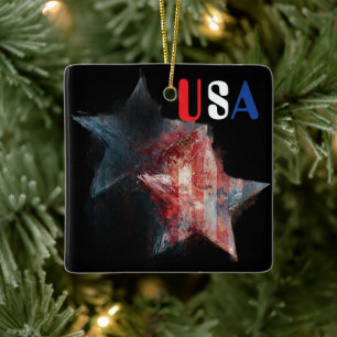 USA Ceramic Ornament
