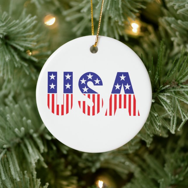 USA CERAMIC ORNAMENT (Tree)