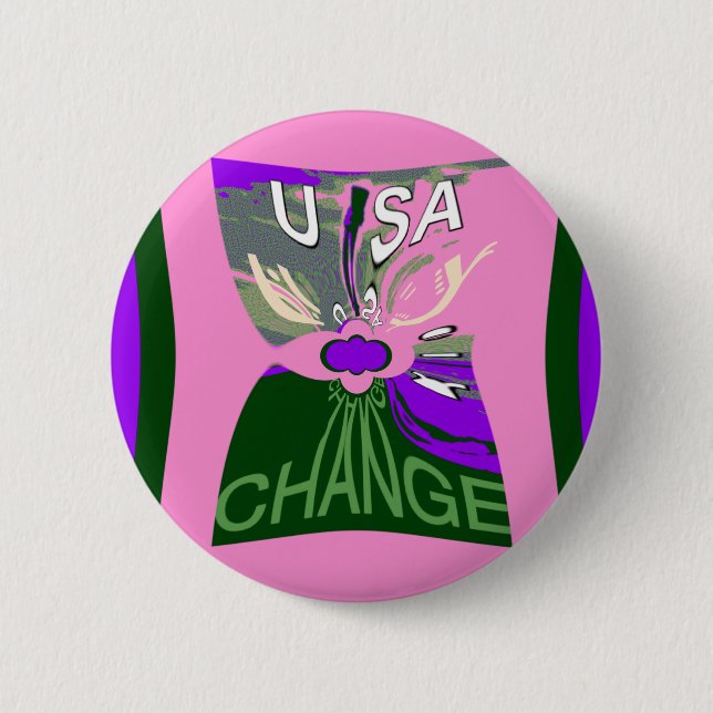 USA Change Art Print 6 Cm Round Badge (Front)