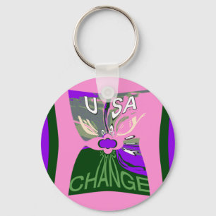 USA Change Art Print Key Ring
