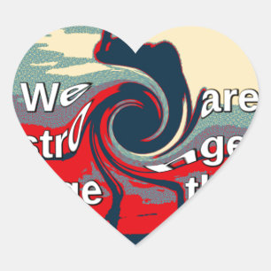 USA Change: Stronger Together Unity Design Heart Sticker
