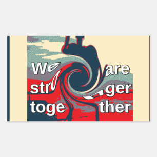 USA Change: Stronger Together Unity Design Rectangular Sticker