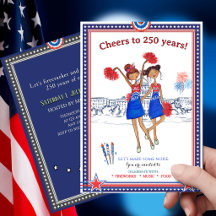 USA Cheerleader US 250th Anniversary Fun Patriotic