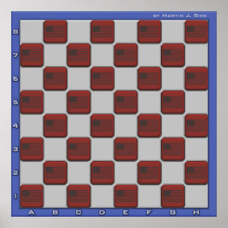 USA Chess Board Poster