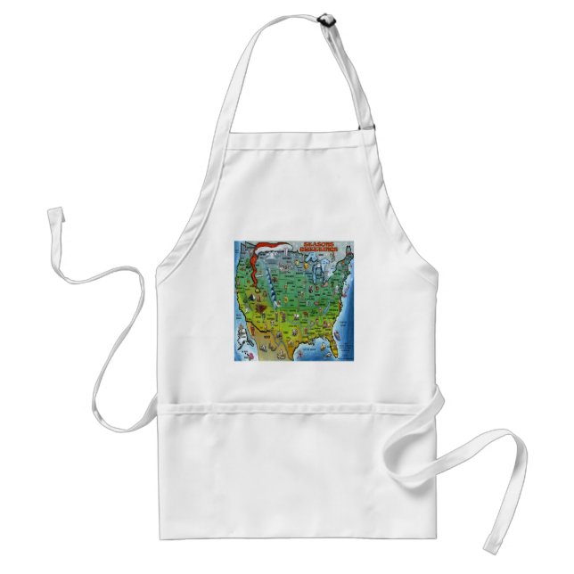USA Christmas Map Standard Apron (Front)