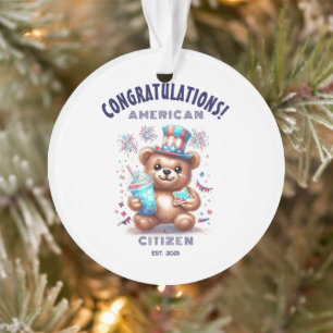 USA Citizenship Congratulations American Card Ornament