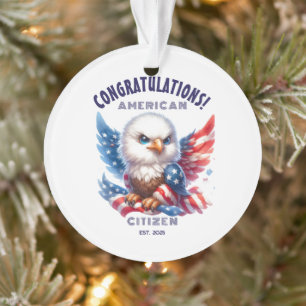 USA Citizenship Congratulations American Card Ornament