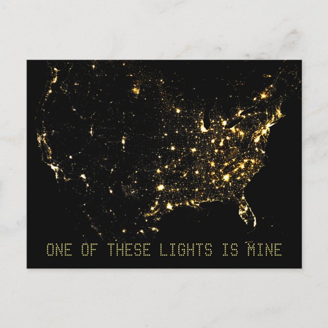 USA City Lights at Night Postcard (Front)