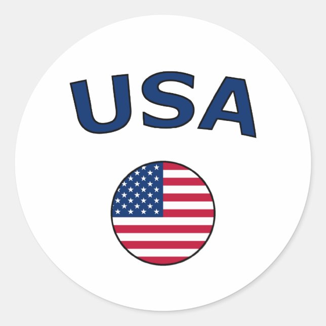 USA CLASSIC ROUND STICKER (Front)