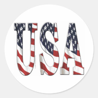 USA CLASSIC ROUND STICKER