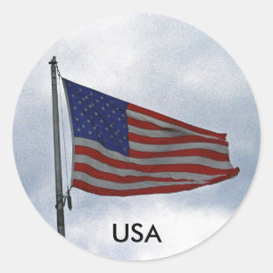 USA CLASSIC ROUND STICKER
