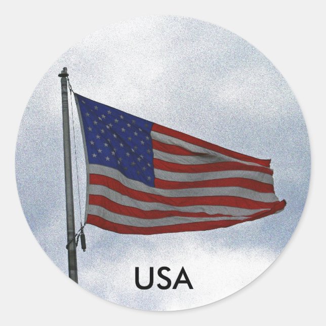 USA CLASSIC ROUND STICKER (Front)