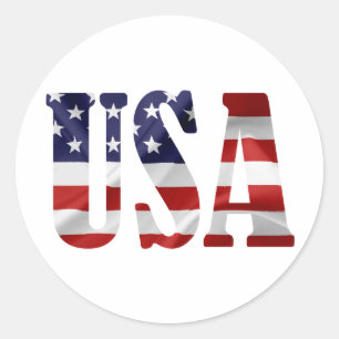 USA CLASSIC ROUND STICKER
