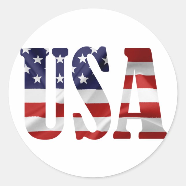 USA CLASSIC ROUND STICKER (Front)