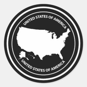 USA CLASSIC ROUND STICKER