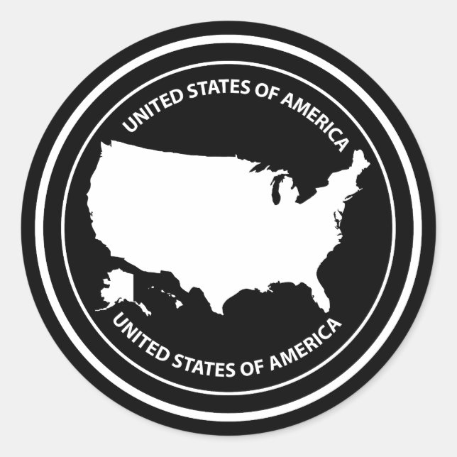 USA CLASSIC ROUND STICKER (Front)