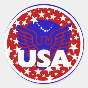 USA CLASSIC ROUND STICKER