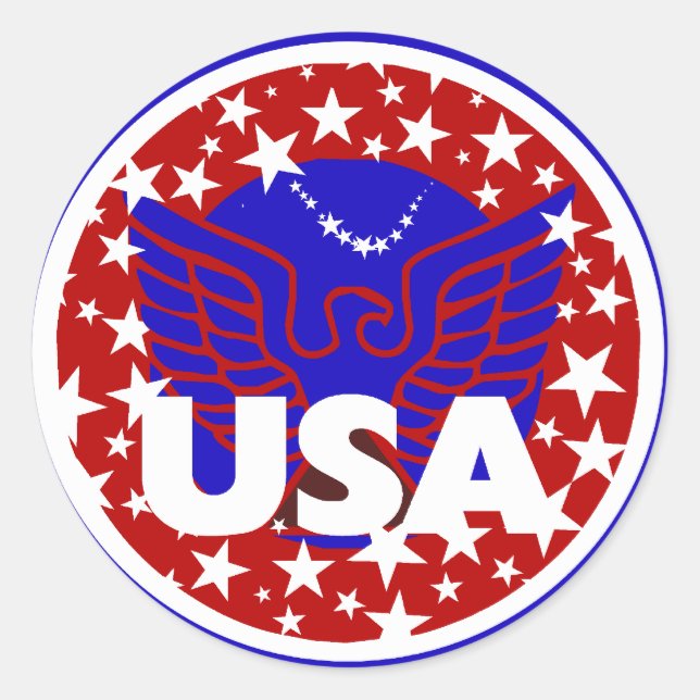 USA CLASSIC ROUND STICKER (Front)