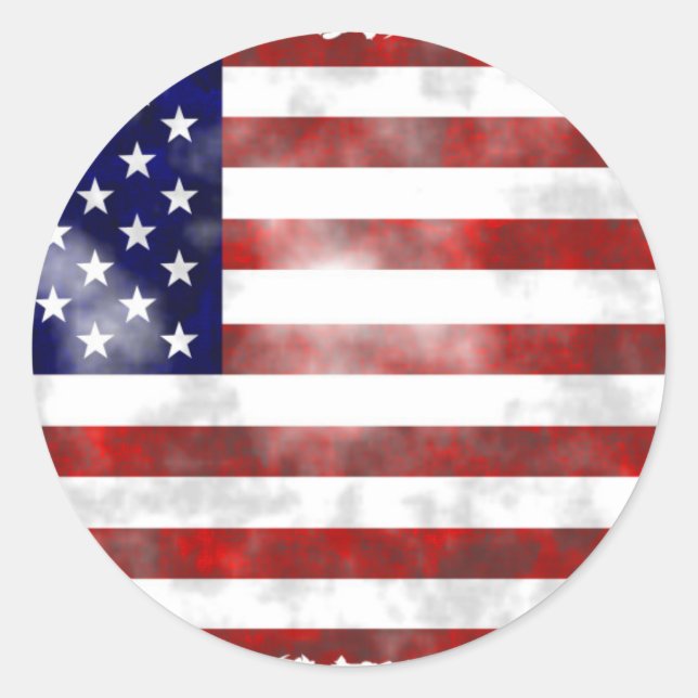 USA Classic Round Sticker, Glossy Sticker (Front)