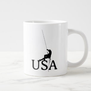 USA Climbing Silhouette Minimalist Design Large Coffee Mug