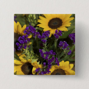 USA, close-up of bridal flower arrangement, 15 Cm Square Badge