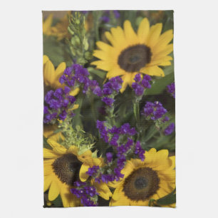 USA, close-up of bridal flower arrangement, Tea Towel