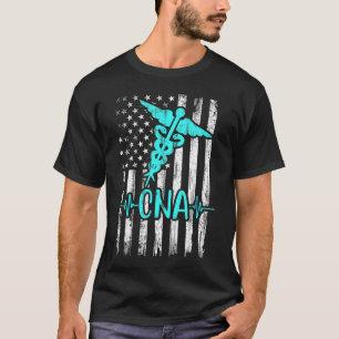 Usa Cna Certified Nurse Assistant American Flag T-Shirt