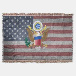Usa Coat of arms Throw Blanket