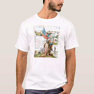 USA Collage With Native American Chief T-Shirt