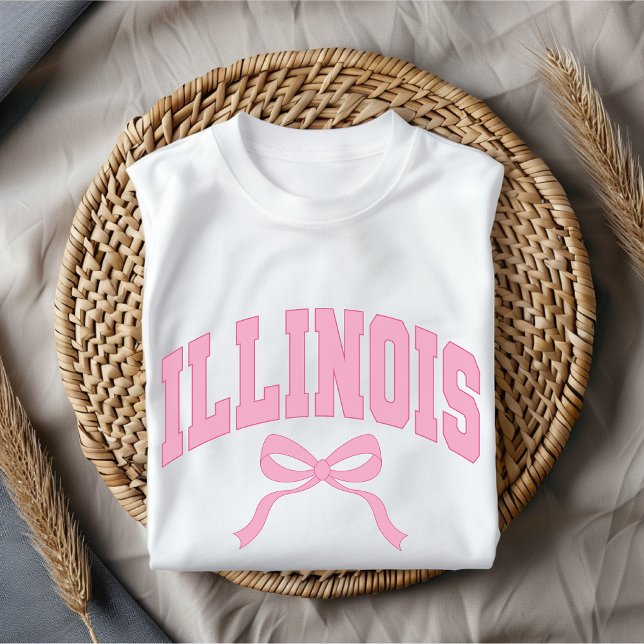 USA College Illinois Shirt, Birthday Gift for Her T-Shirt (Illinois football shirt, Illinois State gift, Illinois Game Day tee, USA collegiate shirt, patriotic)