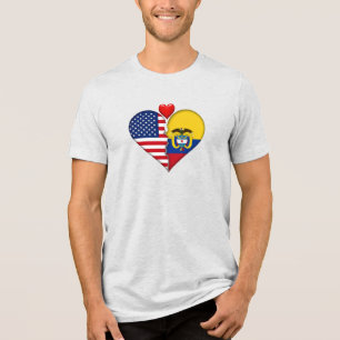 USA Colombia Heart flags Hispanic Heritage Tri-Blend Shirt