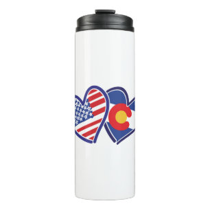 USA-Colorado-Flag-Hearts Thermal Tumbler
