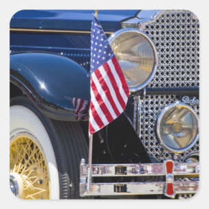 USA, Colorado, Frisco. Vintage Packard auto Square Sticker