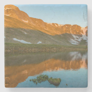 USA, Colorado, Mt. Evans. Summit Lake Reflection Stone Coaster