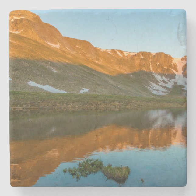 USA, Colorado, Mt. Evans. Summit Lake Reflection Stone Coaster (Front)