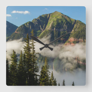USA, Colorado, San Juan Mountains. Clearing Square Wall Clock