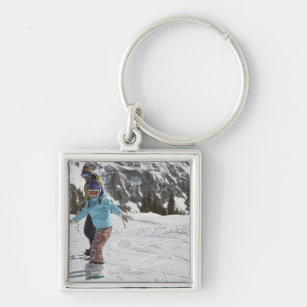 USA, Colorado, Telluride, Father and daughter 2 Key Ring