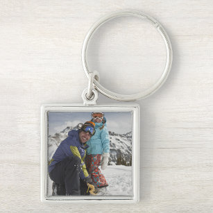 USA, Colorado, Telluride, Father and daughter Key Ring