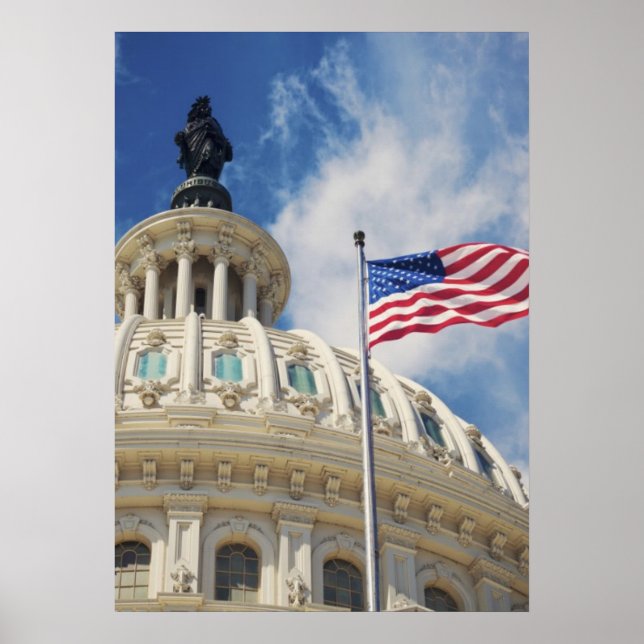 USA, Columbia, Washington DC, Capitol Building Poster (Front)
