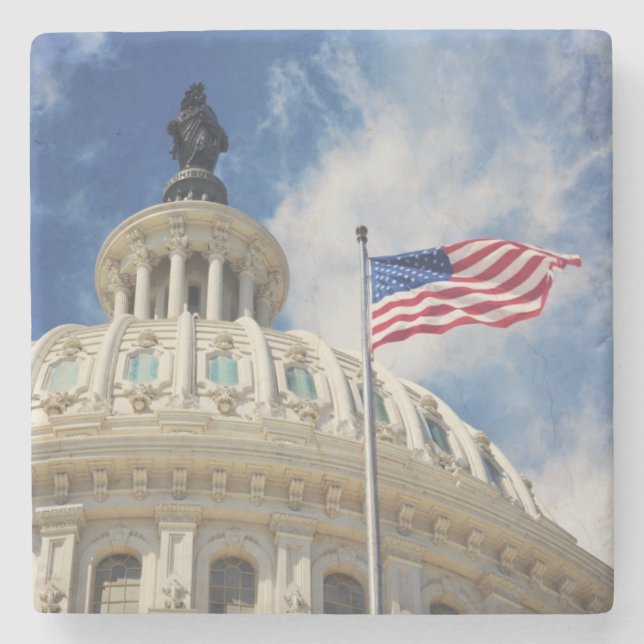 USA, Columbia, Washington DC, Capitol Building Stone Coaster (Front)