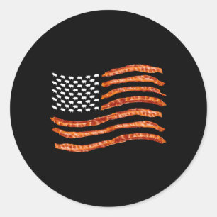 Usa Con Flag Cute Us Dried Pigs Funny 4th Of July Classic Round Sticker