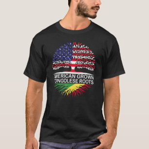 USA & Congo Republic Flags  American Grown Gongole T-Shirt