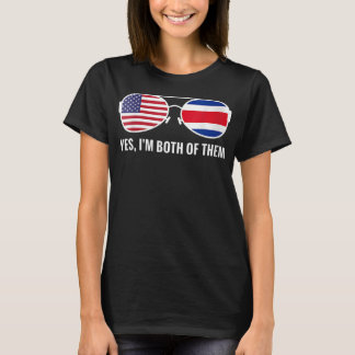 USA Costa Rica Flag Sunglasses Costa Rican America T-Shirt