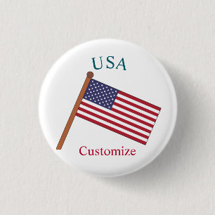 USA Country Flag Thunder_Cove 3 Cm Round Badge
