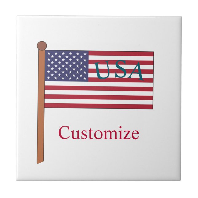 USA Country Flag Thunder_Cove Ceramic Tile (Front)