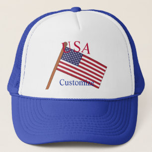 USA Country Flag Thunder_Cove Trucker Hat