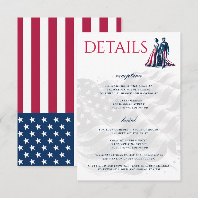 USA Couple Enclosure Card (Front/Back)